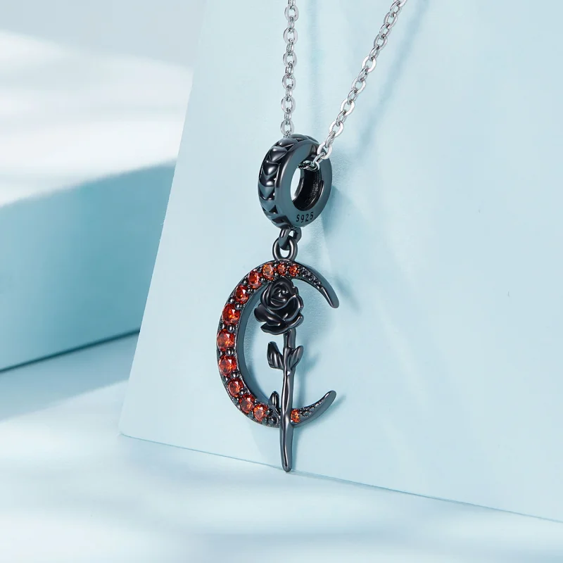 (imagem para) Pandora Style Moon Rose Dangle - SCC2384 - Visualizar 2