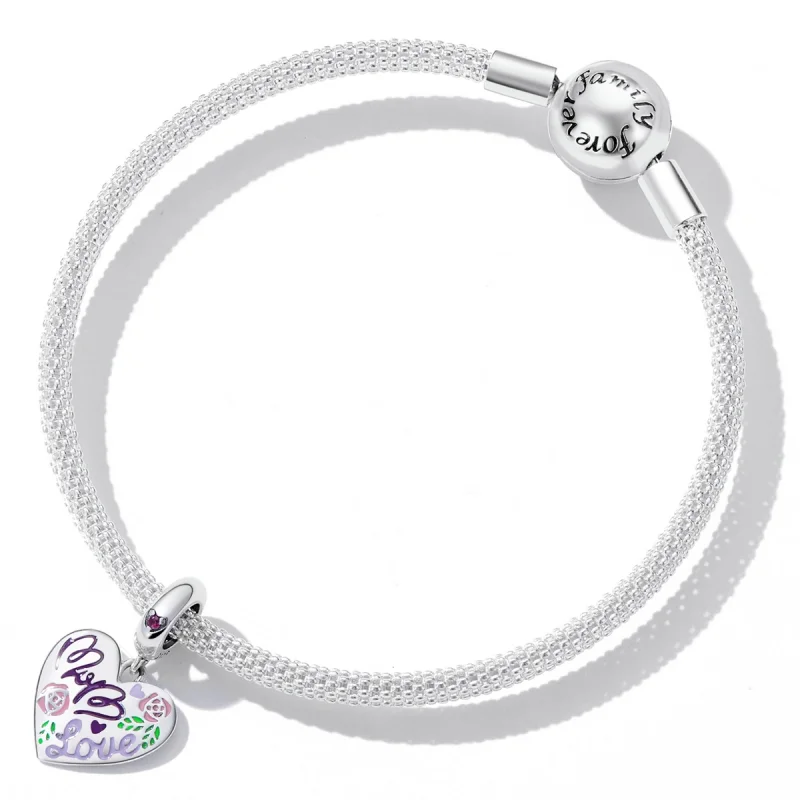 (imagem para) Pandora Style Mother's Day - Colorful Graffiti Hearts Dangle - BSC594 - Visualizar 5