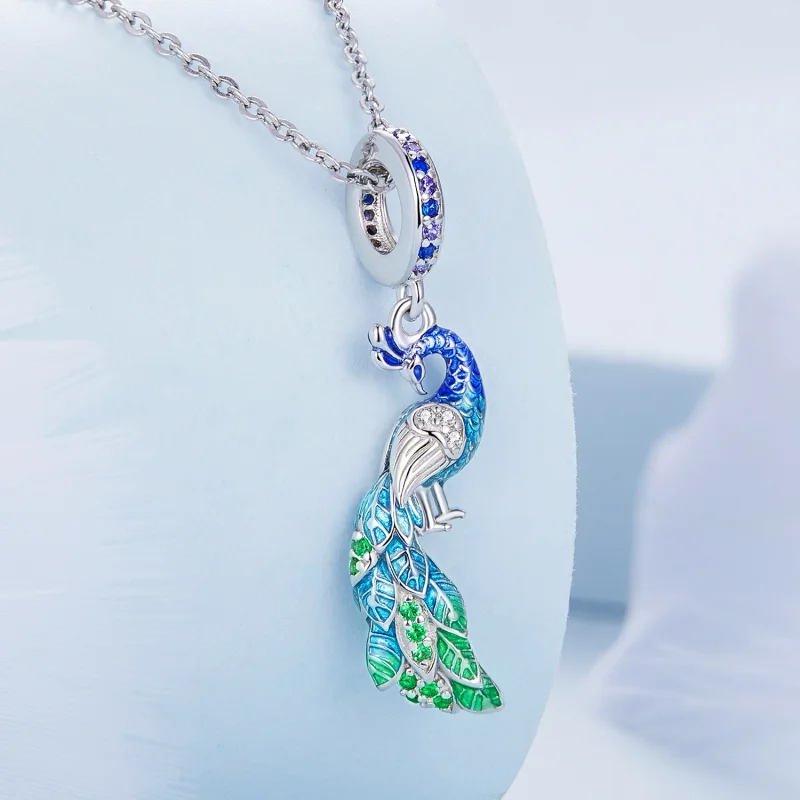 (imagem para) Pandora Style Peacock Dangle - BSC696 - Visualizar 2