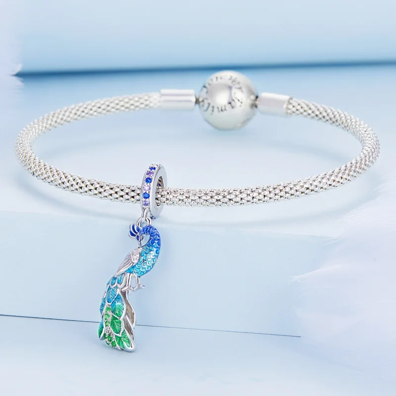 (imagem para) Pandora Style Peacock Dangle - BSC696 - Visualizar 3