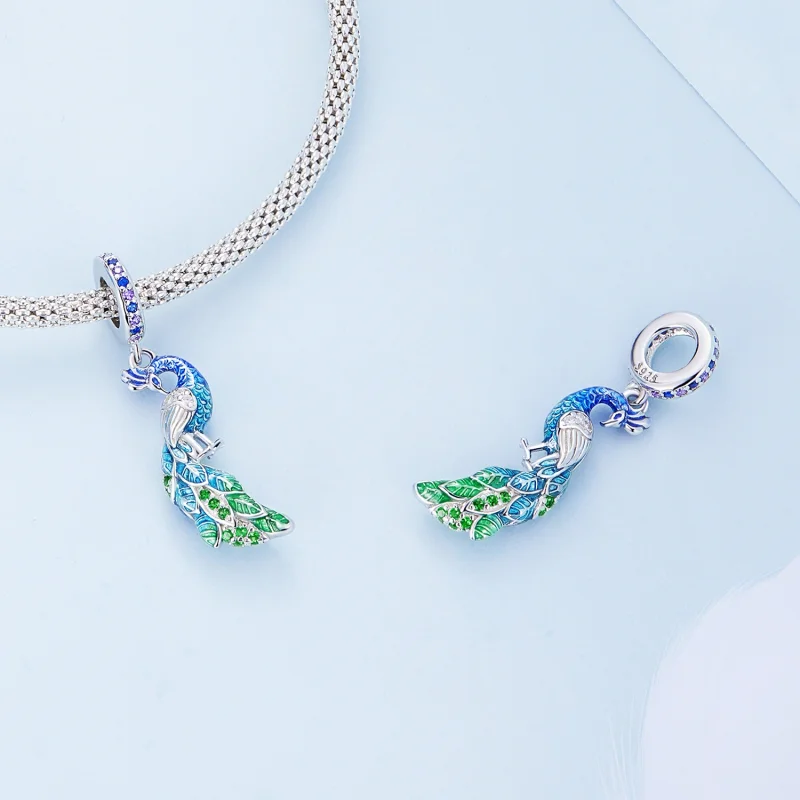 (imagem para) Pandora Style Peacock Dangle - BSC696 - Visualizar 4