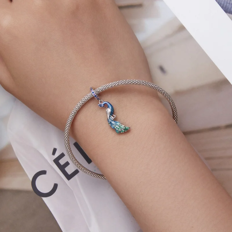 (imagem para) Pandora Style Peacock Dangle - BSC696 - Visualizar 5