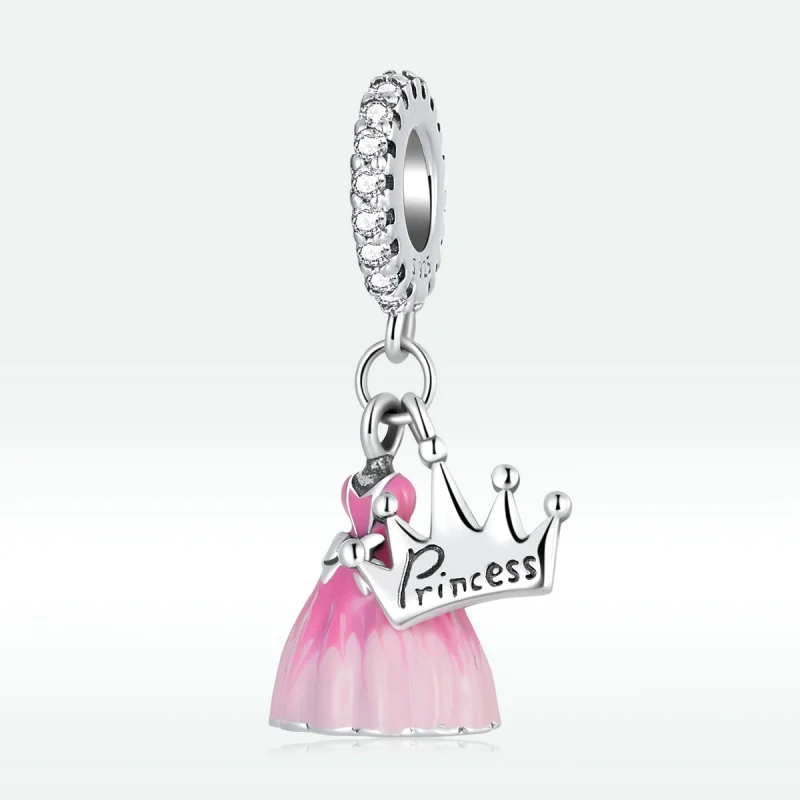 (imagem para) Pandora Style Princess Dress Crown Dangle - SCC2203 - Visualizar 2