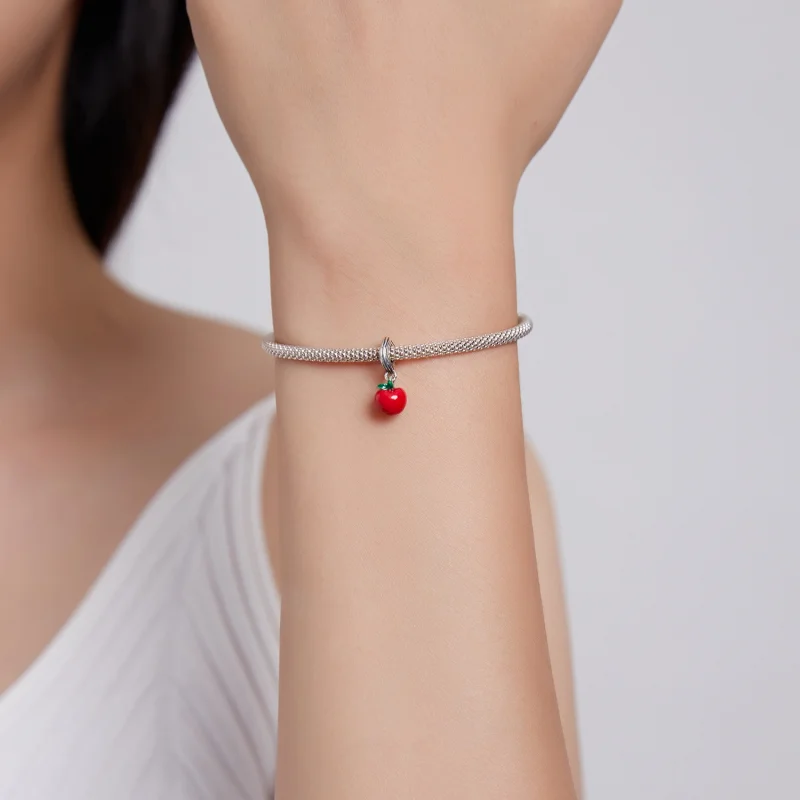 (imagem para) Pandora Style Red Apple Dangle - SCC1913 - Visualizar 5
