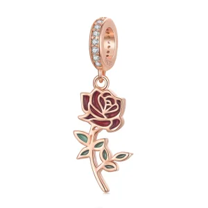 (imagem para) Pandora Style Red Rose Dangle - BSC642