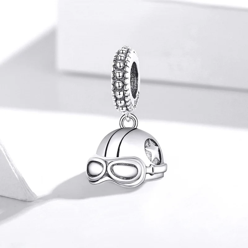 (imagem para) Pandora Style Retro Helmet Dangle - SCC1711 - Visualizar 2