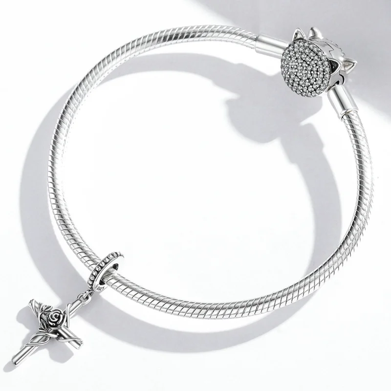 (imagem para) Pandora Style Rose Cross Dangle - BSC526 - Visualizar 4