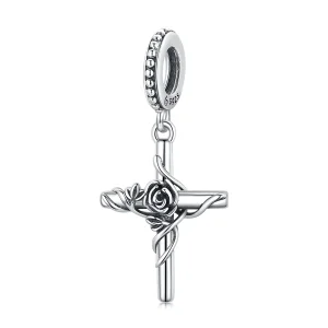 (imagem para) Pandora Style Rose Cross Dangle - BSC526
