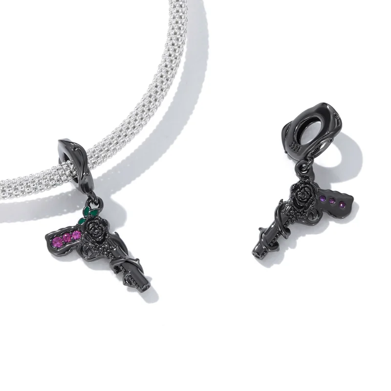 (imagem para) Pandora Style Rose Pistol Dangle - SCC2241 - Visualizar 4