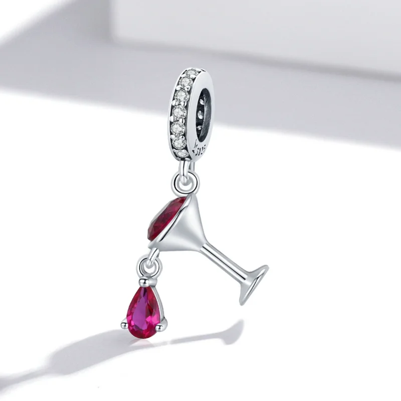 (imagem para) Pandora Style Shaken Wine Glass Dangle - SCC1997 - Visualizar 2