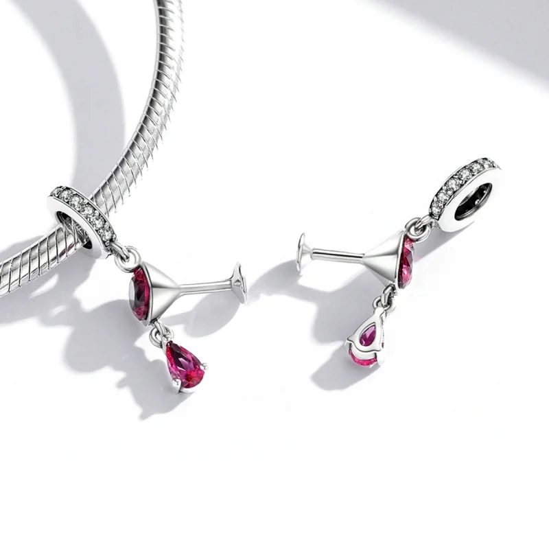(imagem para) Pandora Style Shaken Wine Glass Dangle - SCC1997 - Visualizar 4