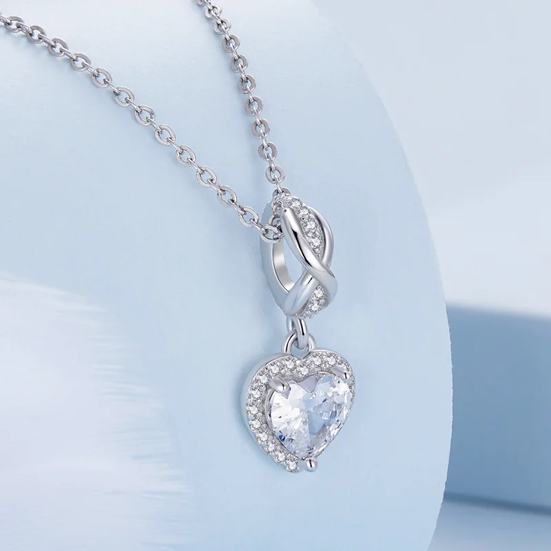 (imagem para) Pandora Style Shining Heart Dangle - BSC663 - Visualizar 2