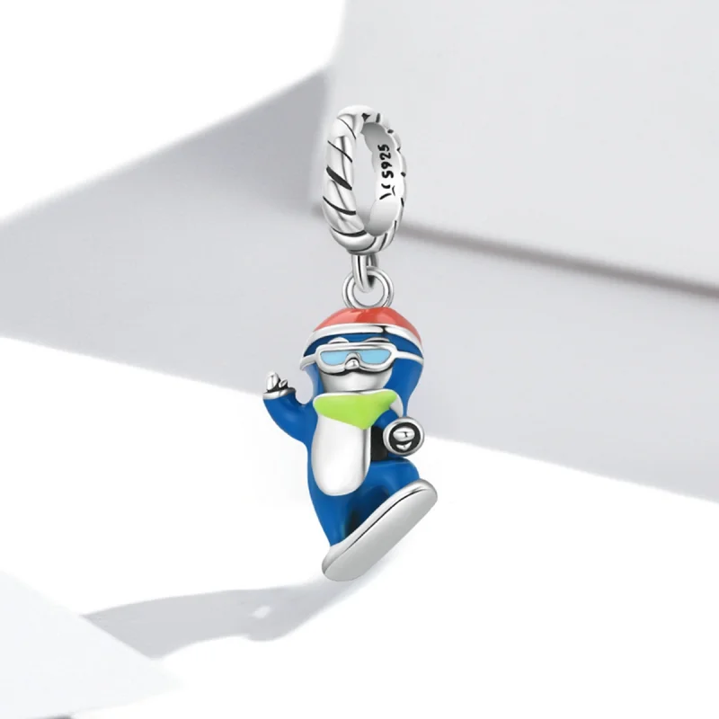 (imagem para) Pandora Style Ski Penguin Dangle - SCC2003 - Visualizar 2