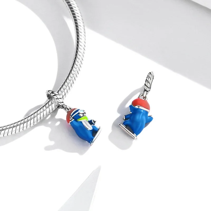 (imagem para) Pandora Style Ski Penguin Dangle - SCC2003 - Visualizar 4