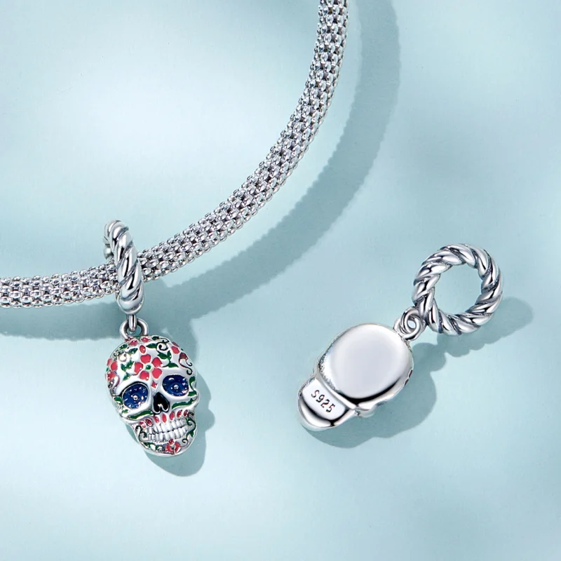 (imagem para) Pandora Style Skull Dangle - SCC2361 - Visualizar 4