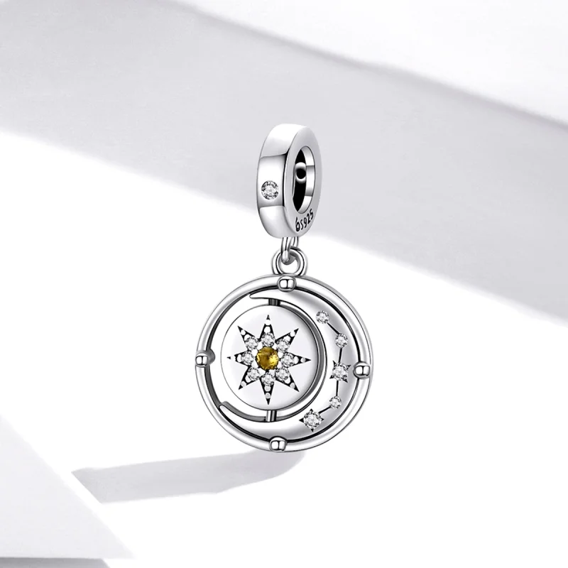(imagem para) Pandora Style Stars and Moon Flow Dangle - BSC477 - Visualizar 2