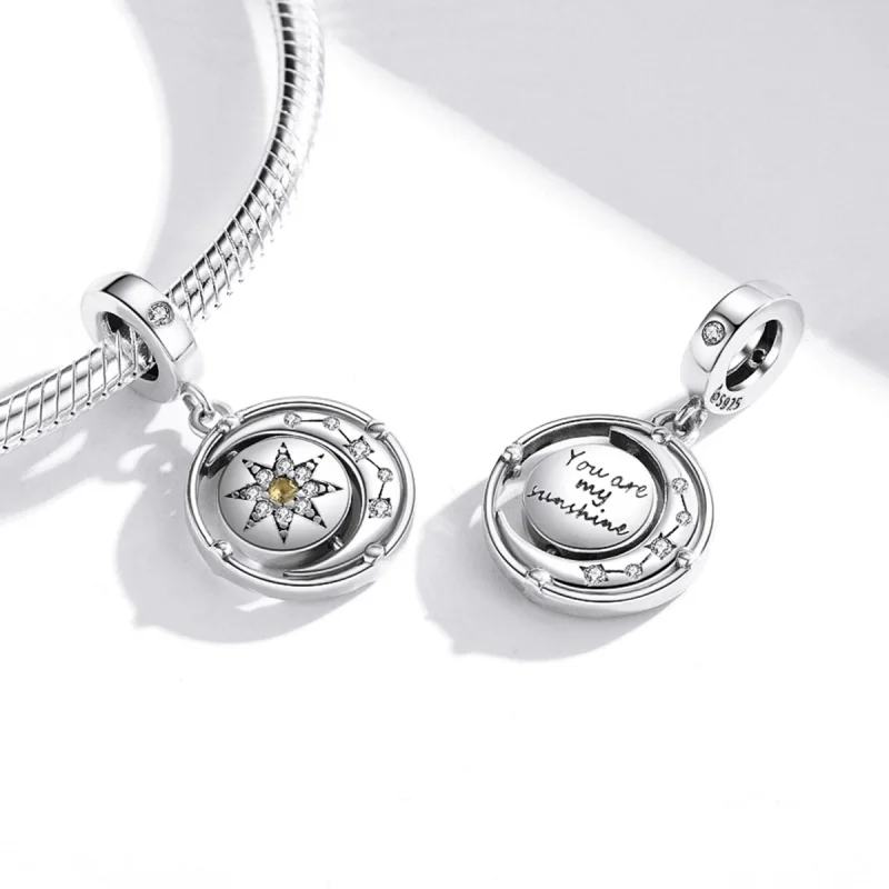 (imagem para) Pandora Style Stars and Moon Flow Dangle - BSC477 - Visualizar 4