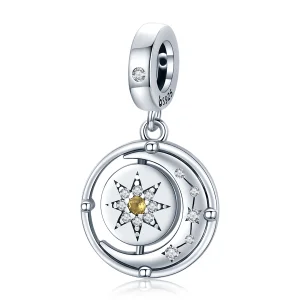 (imagem para) Pandora Style Stars and Moon Flow Dangle - BSC477