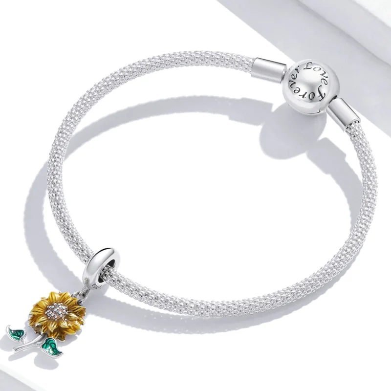 (imagem para) Pandora Style Sunflower Dangle - SCC2079 - Visualizar 3