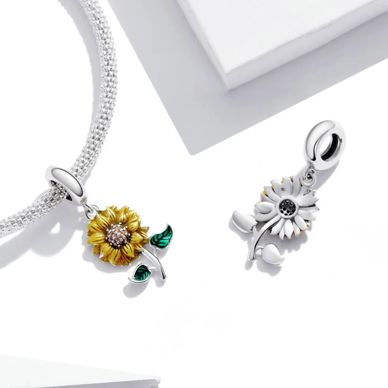 (imagem para) Pandora Style Sunflower Dangle - SCC2079 - Visualizar 4