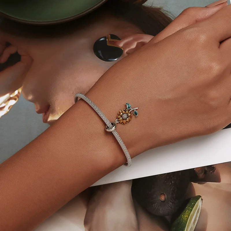 (imagem para) Pandora Style Sunflower Dangle - SCC2079 - Visualizar 5