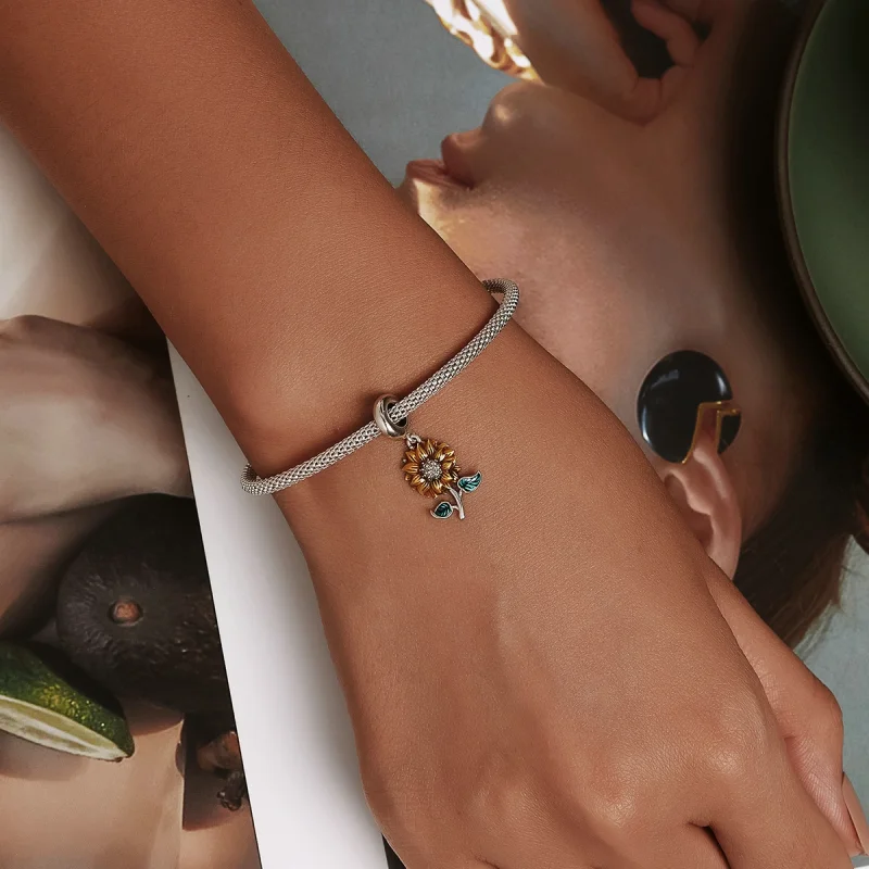 (imagem para) Pandora Style Sunflower Dangle - SCC2079 - Visualizar 6