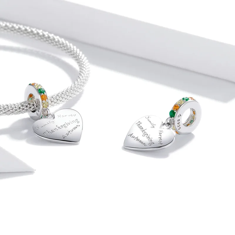 (imagem para) Pandora Style Thanksgiving Love Dangle - BSC344 - Visualizar 4