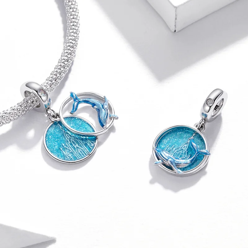 (imagem para) Pandora Style Underwater Whale Dangle - BSC434 - Visualizar 4