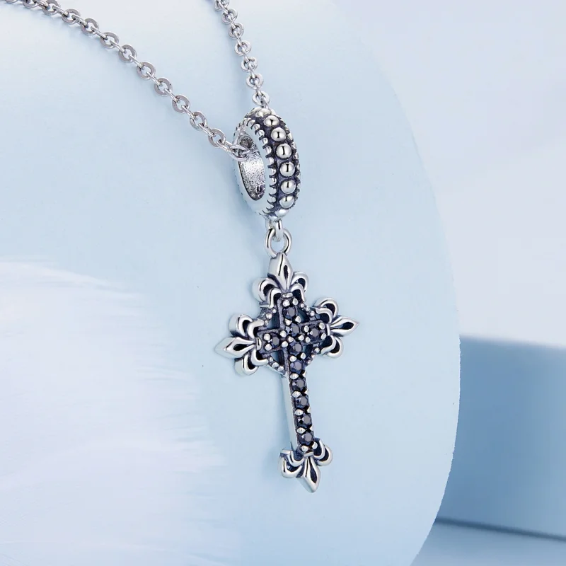 (imagem para) Pandora Style Vintage Cross Dangle - BSC669 - Visualizar 2