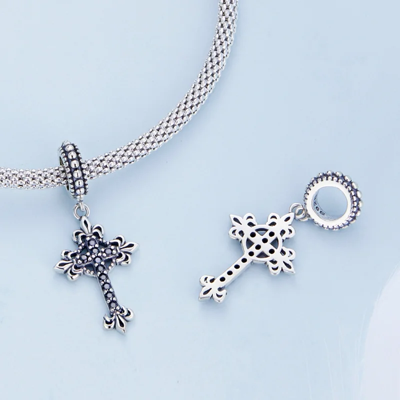 (imagem para) Pandora Style Vintage Cross Dangle - BSC669 - Visualizar 4