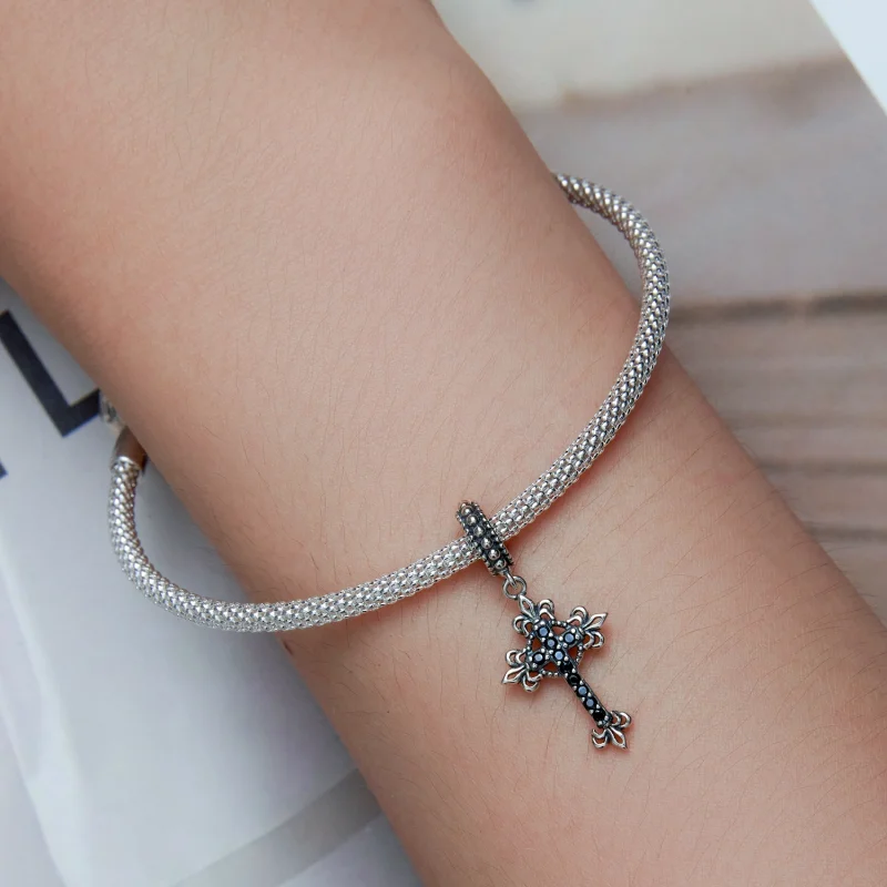(imagem para) Pandora Style Vintage Cross Dangle - BSC669 - Visualizar 5