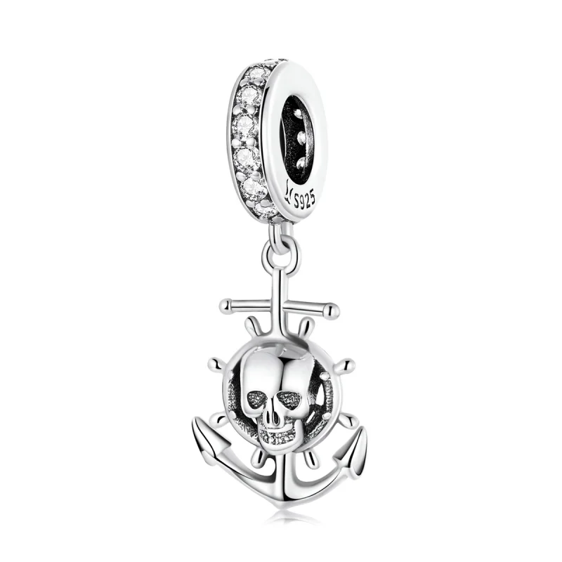 (imagem para) Pandora Style World Travel - Skeleton Pirate Ship Dangle - SCC2030
