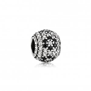 Charm PANDORA de Prata Pavê Flor de Cerejeira Preta - 791170NCK Charm PANDORA de Prata Pavê Flor de Cerejeira Preta - 791170NCK