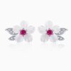 Brincos Petit Flor de cerejeira estilo Pandora - BSE055