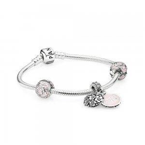 Pulseira Pandora Com Berloques de prata Mãe Pulseira Pandora Com Berloques de prata Mãe