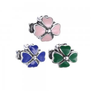 Charm berloques Pandora de prata Trevo Charm berloques Pandora de prata Trevo