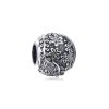 Charm berloques Pandora de prata Folhas e flores Charm berloques Pandora de prata Folhas e flores