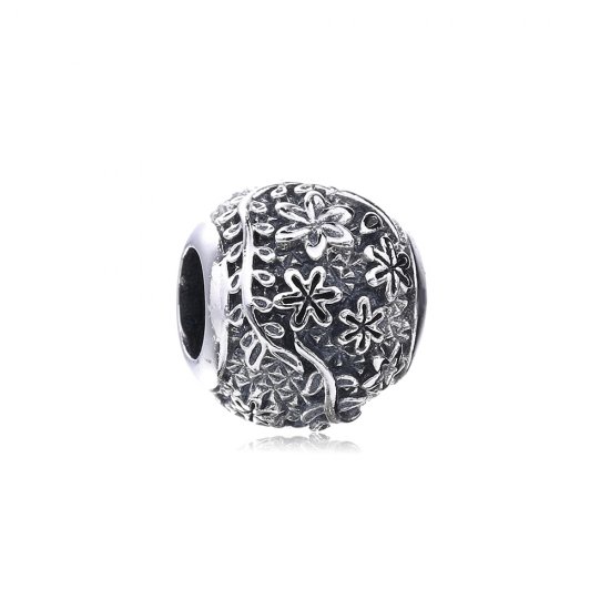 Charm berloques Pandora de prata Folhas e flores  Clique na imagem para fechar