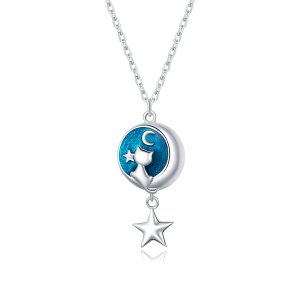 Colar Lua e gato life Pandora - SCN422 Colar Lua e gato life Pandora - SCN422