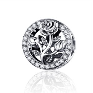 Charm Flor rosa life Pandora - SCC1189 Charm Flor rosa life Pandora - SCC1189