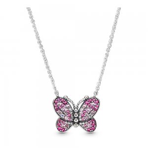 Colar Borboleta rosa deslumbrante Pandora - 397931NCCMX-50