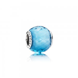 Charm berloques PANDORA Petit Facetado Azul Polar
