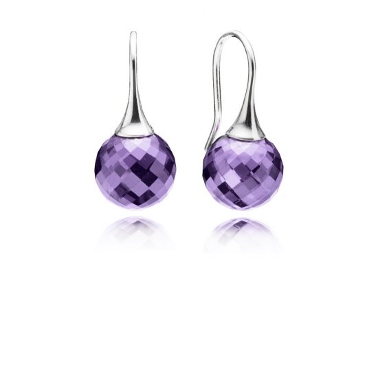 Brinco PANDORA de Prata Esfera Lavanda - 290552ACZ  Clique na imagem para fechar