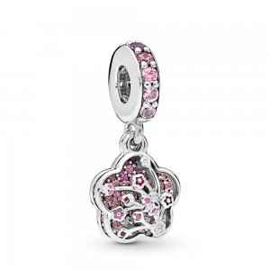 Charm Pendente Flor de Flor de Pêssego pavé Pandora - 798112NCCMX Charm Pendente Flor de Flor de Pêssego pavé Pandora - 798112NCCMX
