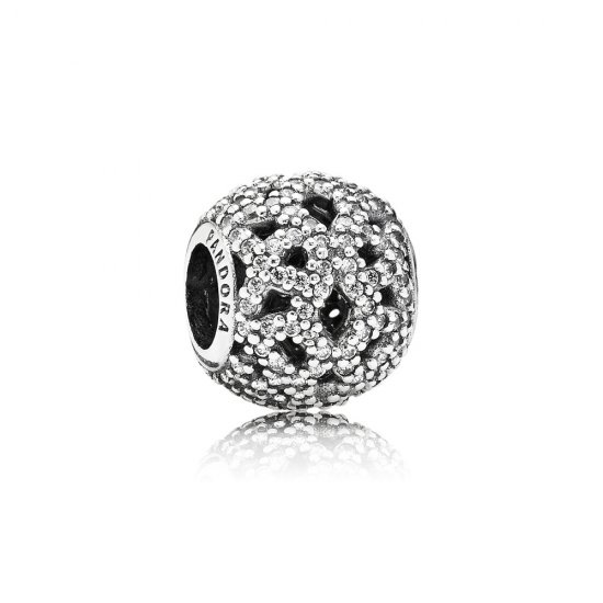 Charm PANDORA de Prata Pavê Laço de Renda - 791284CZ  Clique na imagem para fechar