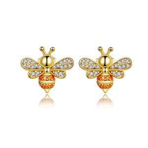 Brincos Petit abelha estilo Pandora - SCE344-B Brincos Petit abelha estilo Pandora - SCE344-B