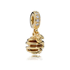 Pingente PANDORA Shine Colmeia com pedra Olho de Tigre - 767044CZ