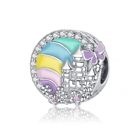 Charm Castelo do arco-íris estilo Pandora - SCC1585  Clique na imagem para fechar