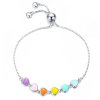 Pulseira Corações Arco-Íris estilo Pandora - SCB158