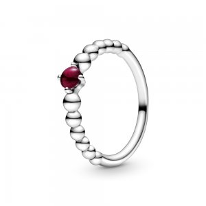 Anel Dark Red Beaded Pandora - 198867C08 Anel Dark Red Beaded Pandora - 198867C08